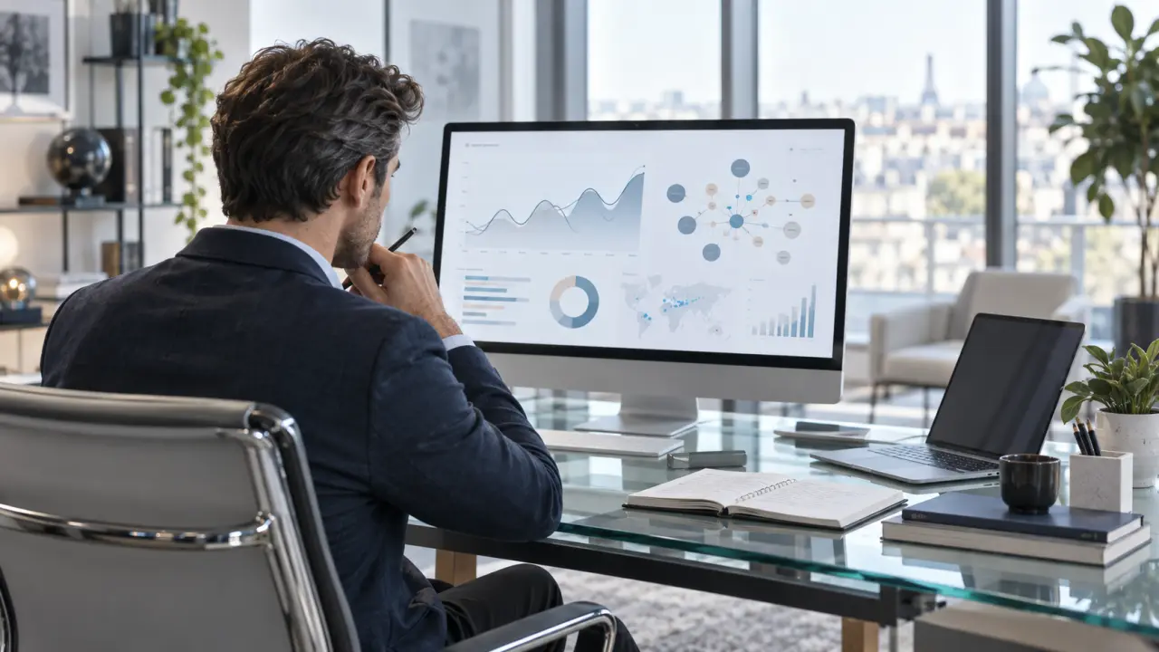 Équipe dirigeante analysant des données SEO et des tendances de recherche