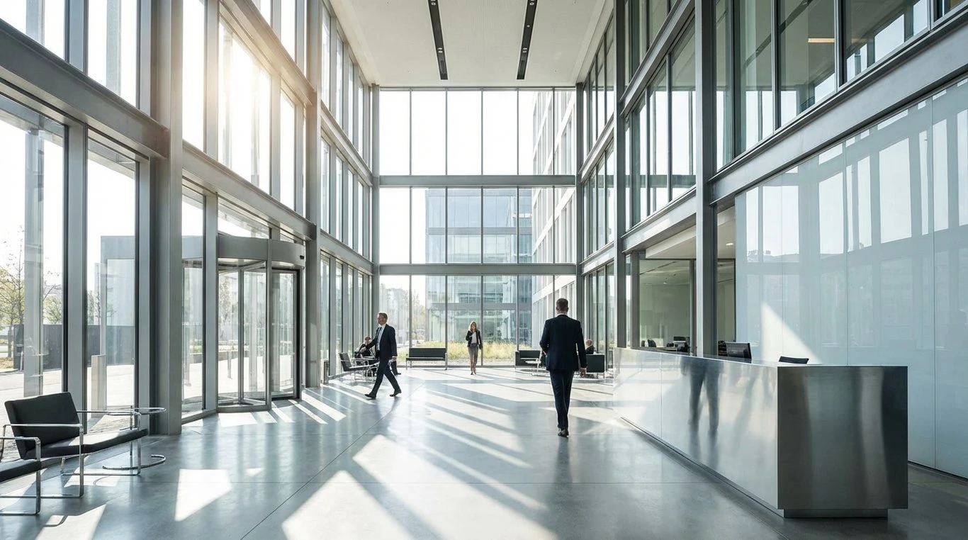 Architecture de bureaux moderne et lumineuse