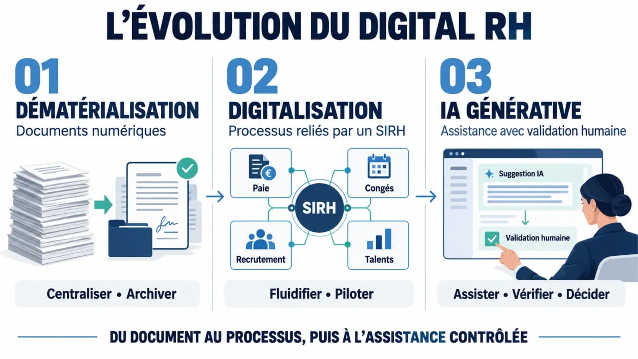 Évolution du digital RH de la dématérialisation à l’IA générative