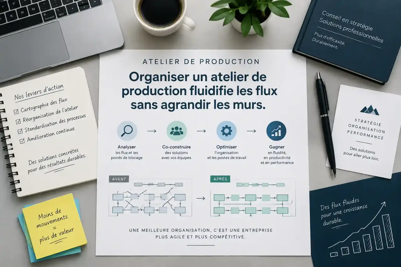 Organiser un atelier de production fluidifie les flux sans agrandir les murs